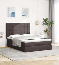 Ottoman-Bett mit Matratze Dunkelbraun 140x200 cm Stoff