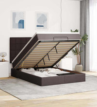 Ottoman-Bett mit Matratze Dunkelbraun 140x200 cm Stoff