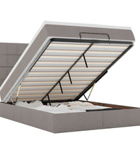 Ottoman-Bett mit Matratze Taupe 140x200 cm Stoff