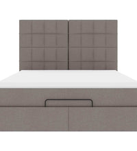 Ottoman-Bett mit Matratze Taupe 140x200 cm Stoff