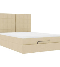 Ottoman-Bett mit Matratze Creme 140x200 cm Stoff