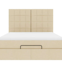Ottoman-Bett mit Matratze Creme 140x200 cm Stoff