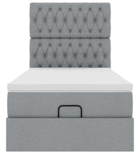 Ottoman-Bett mit Matratze Hellgrau 80x200 cm Stoff