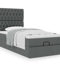 Ottoman-Bett mit Matratze Dunkelgrau 80x200 cm Stoff