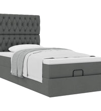 Ottoman-Bett mit Matratze Dunkelgrau 80x200 cm Stoff