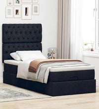 Ottoman-Bett mit Matratze Schwarz 80x200 cm Stoff