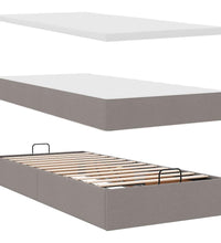 Ottoman-Bett mit Matratze Taupe 80x200 cm Stoff
