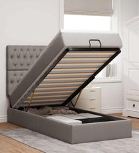 Ottoman-Bett mit Matratze Taupe 80x200 cm Stoff