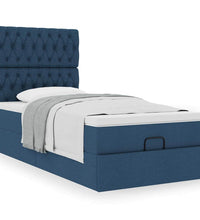 Ottoman-Bett mit Matratze Blau 80x200 cm Stoff