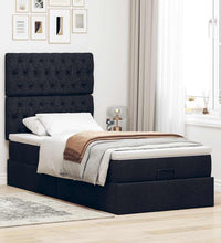 Ottoman-Bett mit Matratze Schwarz 90x190 cm Stoff