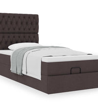 Ottoman-Bett mit Matratze Dunkelbraun 90x190 cm Stoff