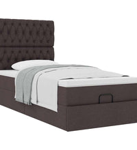 Ottoman-Bett mit Matratze Dunkelbraun 90x190 cm Stoff