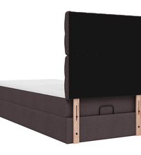 Ottoman-Bett mit Matratze Dunkelbraun 90x190 cm Stoff