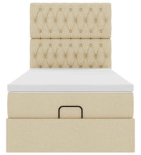 Ottoman-Bett mit Matratze Creme 90x190 cm Stoff