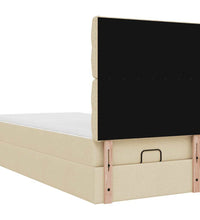 Ottoman-Bett mit Matratze Creme 90x190 cm Stoff