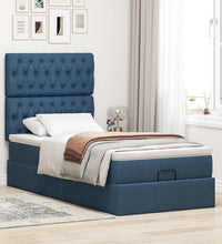 Ottoman-Bett mit Matratze Blau 90x190 cm Stoff