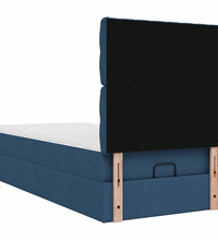 Ottoman-Bett mit Matratze Blau 90x190 cm Stoff