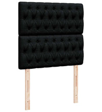 Ottoman-Bett mit Matratze Schwarz 90x200 cm Stoff