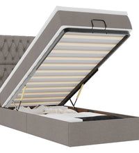 Ottoman-Bett mit Matratze Taupe 90x200 cm Stoff