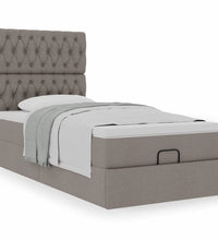 Ottoman-Bett mit Matratze Taupe 90x200 cm Stoff