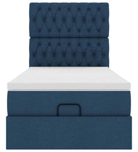 Ottoman-Bett mit Matratze Blau 90x200 cm Stoff