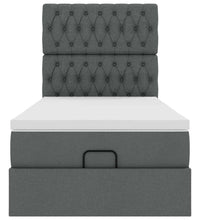 Ottoman-Bett mit Matratze Dunkelgrau 100x200 cm Stoff