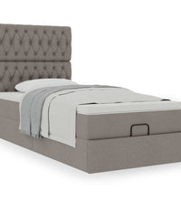 Ottoman-Bett mit Matratze Taupe 100x200 cm Stoff