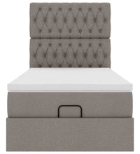 Ottoman-Bett mit Matratze Taupe 100x200 cm Stoff