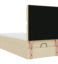 Ottoman-Bett mit Matratze Creme 100x200 cm Stoff