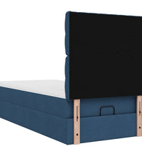 Ottoman-Bett mit Matratze Blau 100x200 cm Stoff