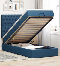 Ottoman-Bett mit Matratze Blau 100x200 cm Stoff