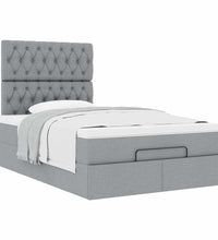 Ottoman-Bett mit Matratze Hellgrau 120x200 cm Stoff