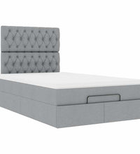 Ottoman-Bett mit Matratze Hellgrau 120x200 cm Stoff