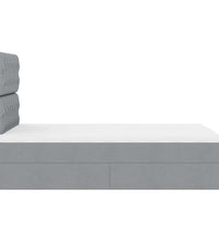 Ottoman-Bett mit Matratze Hellgrau 120x200 cm Stoff
