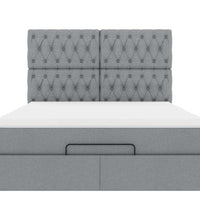 Ottoman-Bett mit Matratze Hellgrau 140x200 cm Stoff