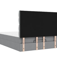 Ottoman-Bett mit Matratze Hellgrau 140x200 cm Stoff