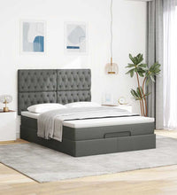 Ottoman-Bett mit Matratze Dunkelgrau 140x200 cm Stoff