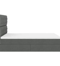 Ottoman-Bett mit Matratze Dunkelgrau 140x200 cm Stoff