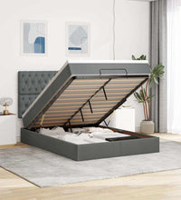 Ottoman-Bett mit Matratze Dunkelgrau 140x200 cm Stoff