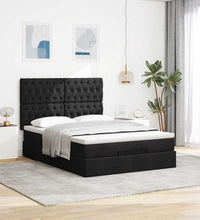 Ottoman-Bett mit Matratze Schwarz 140x200 cm Stoff
