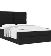 Ottoman-Bett mit Matratze Schwarz 140x200 cm Stoff
