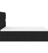 Ottoman-Bett mit Matratze Schwarz 140x200 cm Stoff