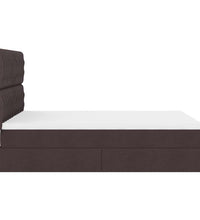 Ottoman-Bett mit Matratze Dunkelbraun 140x200 cm Stoff