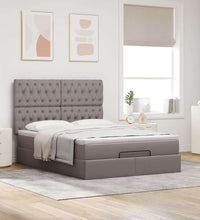 Ottoman-Bett mit Matratze Taupe 140x200 cm Stoff