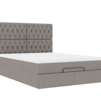 Ottoman-Bett mit Matratze Taupe 140x200 cm Stoff