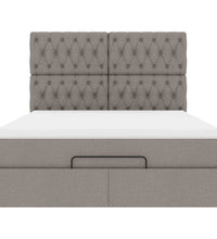 Ottoman-Bett mit Matratze Taupe 140x200 cm Stoff