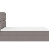 Ottoman-Bett mit Matratze Taupe 140x200 cm Stoff