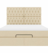 Ottoman-Bett mit Matratze Creme 140x200 cm Stoff