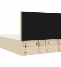 Ottoman-Bett mit Matratze Creme 140x200 cm Stoff