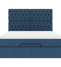 Ottoman-Bett mit Matratze Blau 140x200 cm Stoff